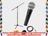Shure SM58S Vocal On/Off Switch Microphone Bundle with 10-Foot XLR Cable and Boom Stand