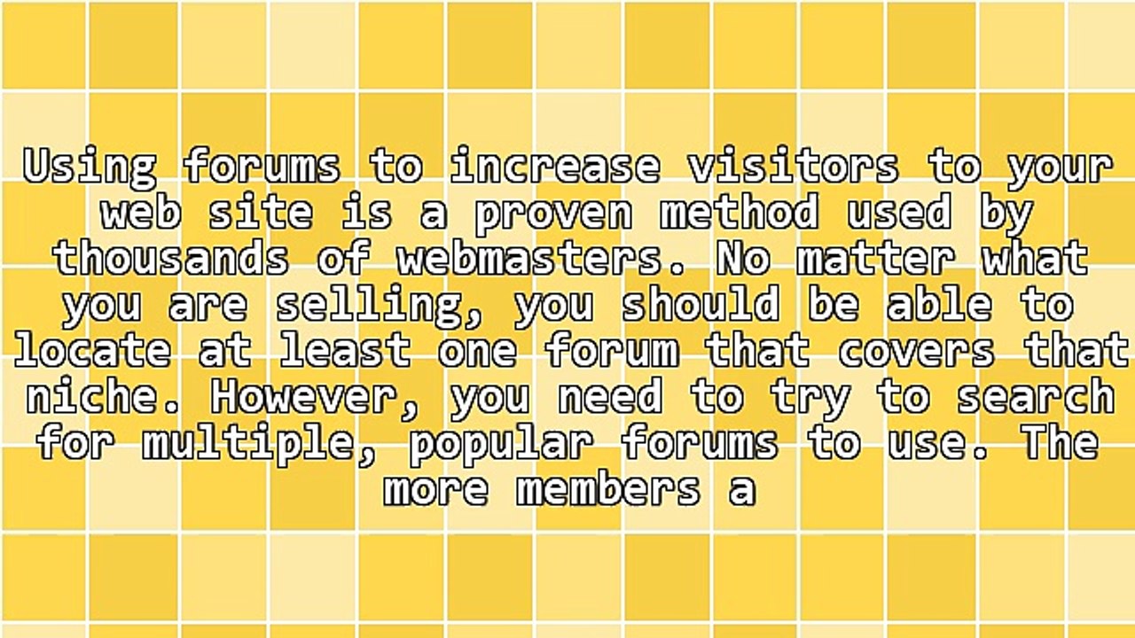 Using Internet Forums To Generate Site Traffic