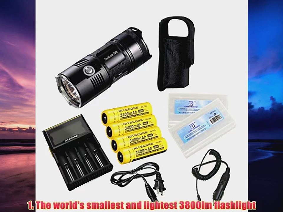 Nitecore TM06 3800 Lumens CREE XML2 U2 LED Flashlight 365Yards Beam Waterproof Tactical Searchlight Smallest Lightest Ti