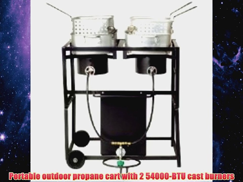 King Kooker KKDFF30T 30Inch DualBurner Outdoor Propane Frying Cart