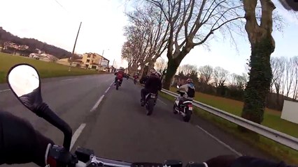 Christmas Celebration Motorcycles on Street and NOEL NÃ–EL 2015