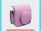 Woodmin Pink Vintga PU Leather Fuji mini case bag Fujifilm Instax Mini 8 Case