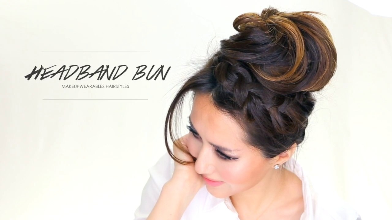 How to Headband Braid Messy Bun | Hairstyles
