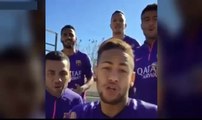 Show de cantantes: Neymar, Dani Alves, Adriano y Rafinha FC Barcelona