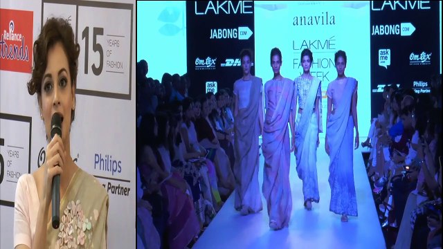 LFW Summer Resort 2015 Dia Mirza scorches the ramp in saree