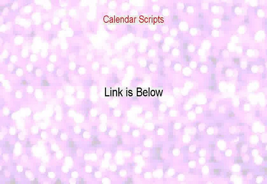 Calendar Scripts PDF [Get It Now 2015]