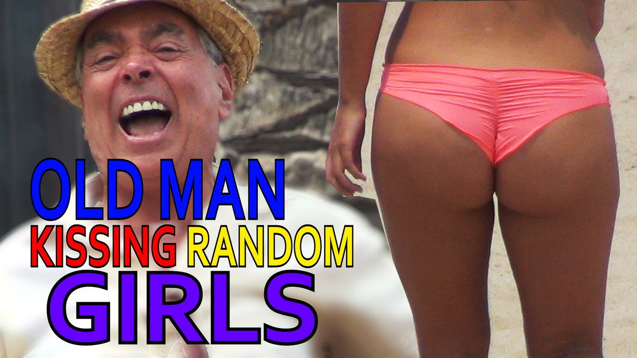 Creepy Old Man Kisses RANDOM Girls at the Beach!