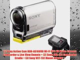 Sony Action Cam HDRAS100VR WiFi GPS HD Video Camera Camcorder Live View Remote with 32GB Card LCD Cradle Tilt Adhesive M