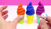 Play-Doh Ice Cream Cone Surprise Eggs Spongebob Dora Hello Kitty Peppa Pig