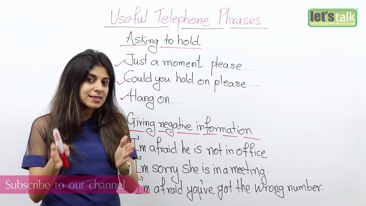 Useful Telephone Phrases - Free English lesson to speak English fluently on the phone.