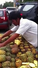 It,s really amazing Cutting Of pineapple