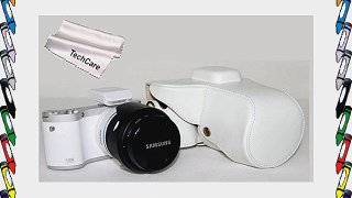 TechCare Tm Ever Ready Protective WHITE PU Leather Camera Case Bag for Samsung NX300 Smart