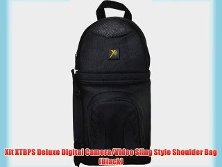 Xit XTBPS Deluxe Digital Camera/Video Sling Style Shoulder Bag (Black)