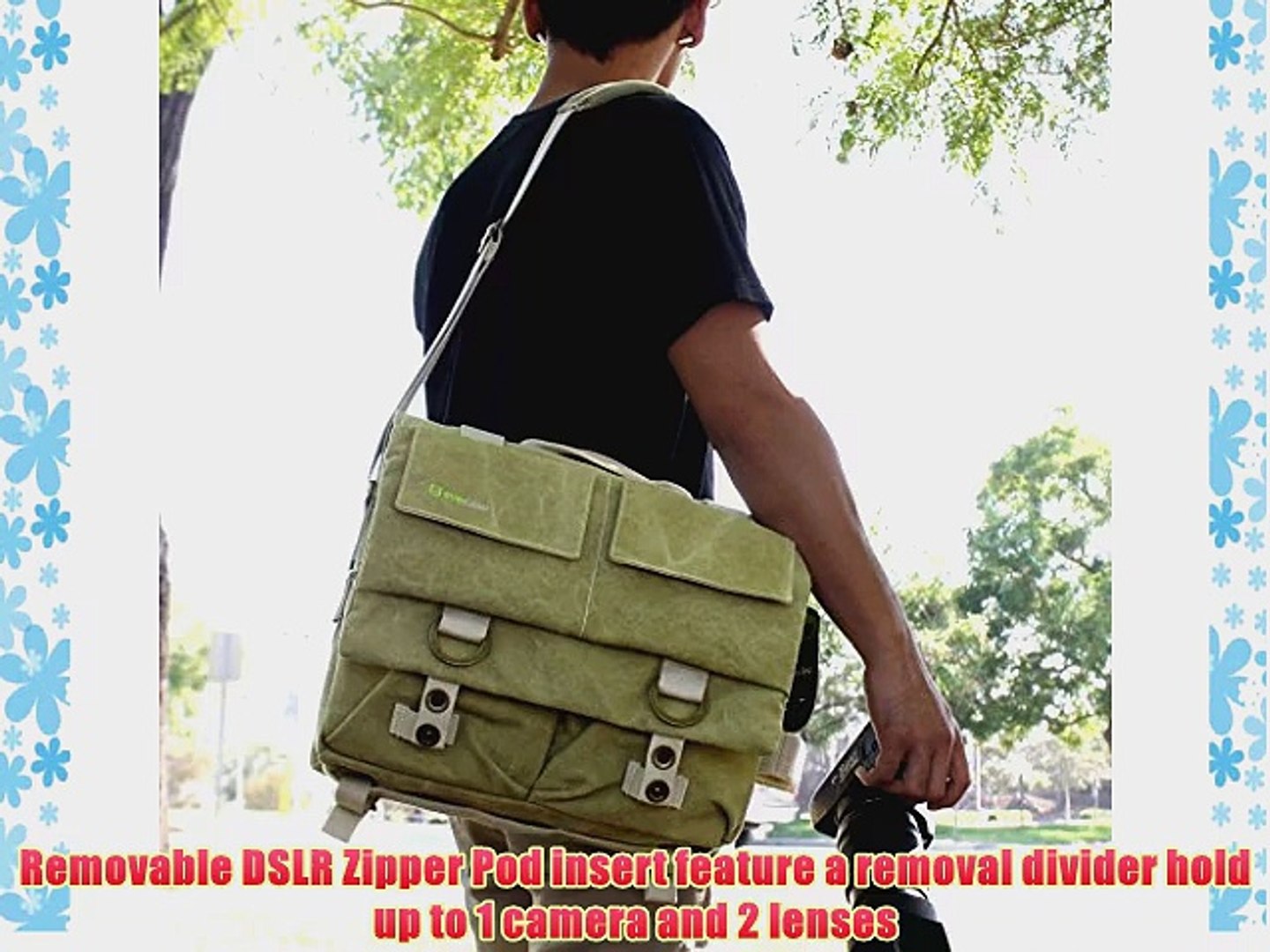 ⁣Evecase Large Canvas Outdoor Travel Camera Case/Bag w/Laptop Compartment