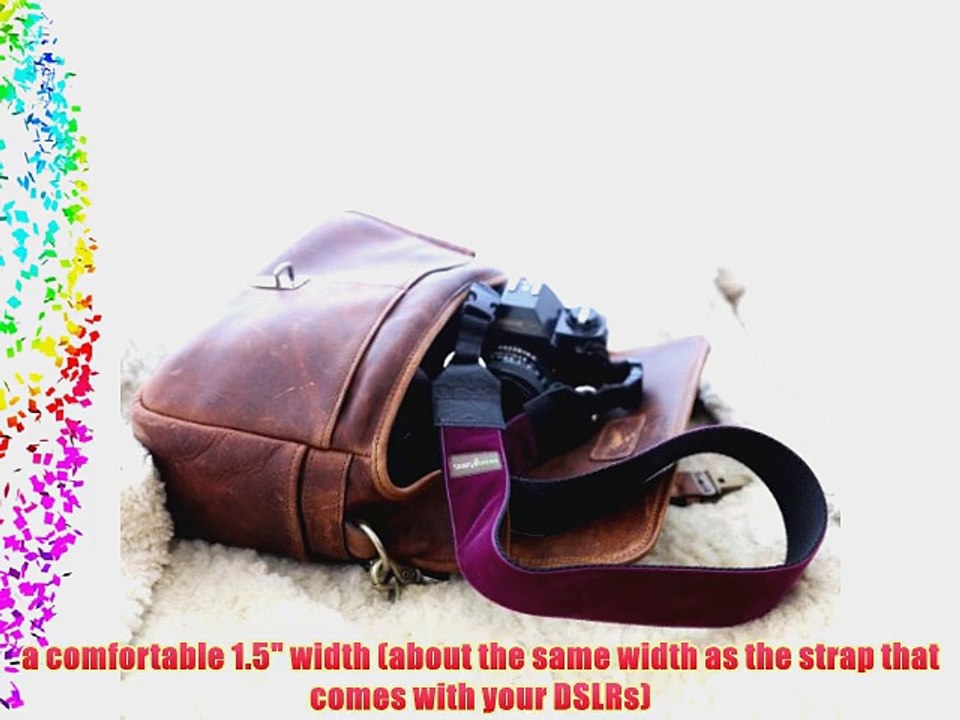 Mimi Green 'Olive' Purple Velvet DSLR Camera Strap