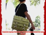 Evecase Large Canvas Messenger DSLR Camera Case/Gadget Bag w/Rain Cover - Olive for Canon EOS