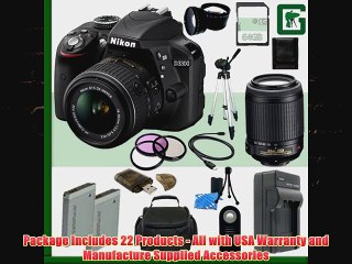 Nikon D3300 CMOS DSLR Camera with 1855mm VR II Lens Black Nikon 55200mm f456G ED IF AFS DX VR Lens 64GB Greens Camera Bu