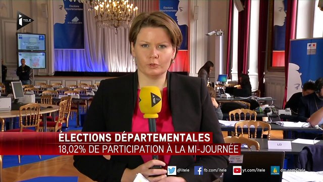 Départementales : 18,02% de participation à midi