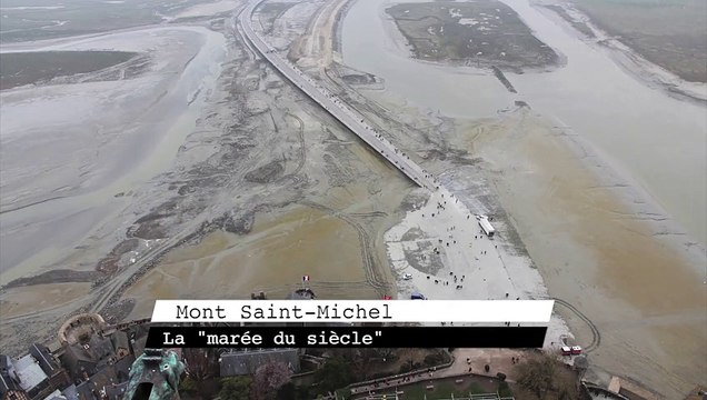 Revivez la marée du siècle, encerclant le Mont Saint-Michel