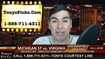 Virginia Cavaliers vs. Michigan St Spartans Free Pick Prediction NCAA Tournament College Basketball Odds Preview 3-22-2015