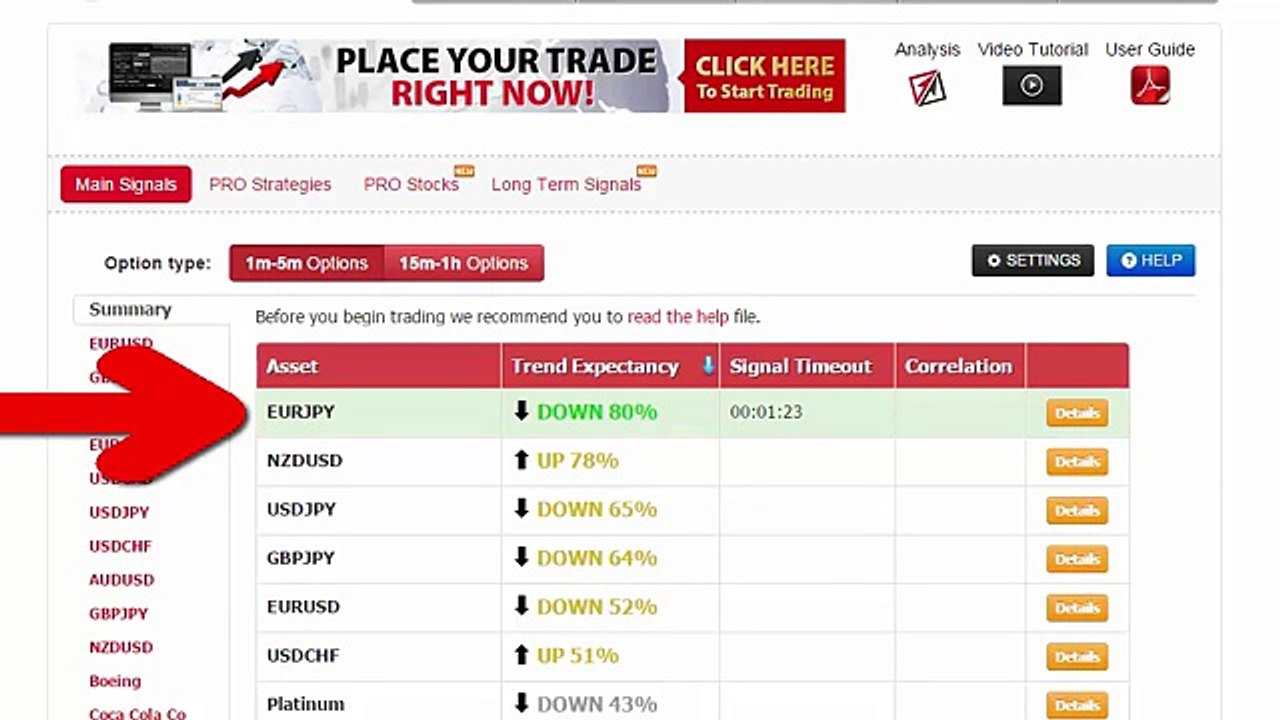 Auto Binary Signals (Main ABS) Video 1 Live Tra...