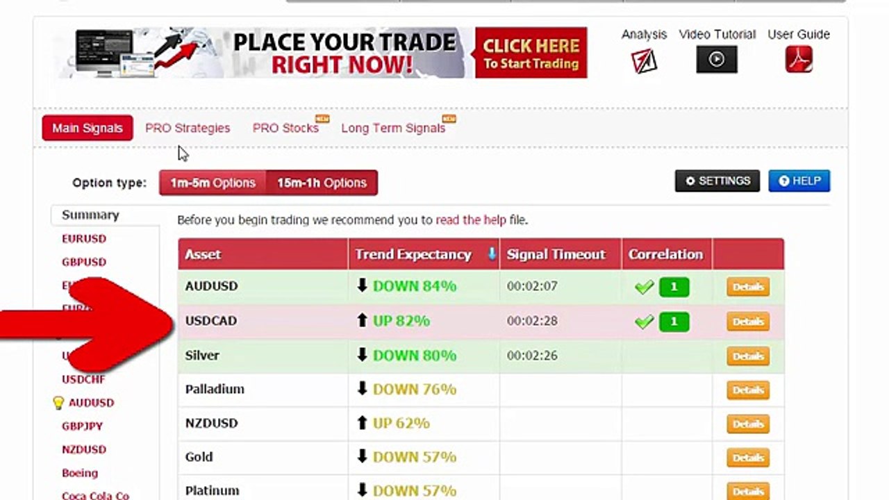 Auto Binary Signals (Perfect Match) Video 1 Live Trading   February 18th 2015