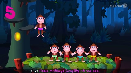 Five Little Monkeys Jumping on the Bed Nursery Rhyme - Cartoon Animation Rhymes Songs for Children
