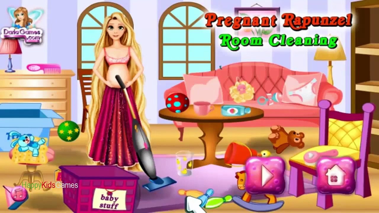 ▐ ╠╣Đ▐► Princess Games - Pregnant Rapunzel Room Cleaning Game