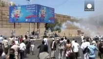 اعتراض مردم شهر تایز در یمن به تصرف این شهر توسط شبه نظامیان حوثی