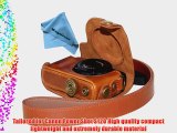 MegaGear Ever Ready Protective Light Brown Leather Camera Case Bag for Canon Power Shot S120