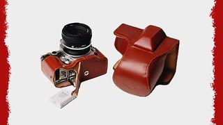Tan Handmade Genuine Camera Full Leather Case Bag Cover for Nikon DF (Bottom Open-able)