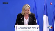 Marine Le Pen, salue « l'exploit » du FN