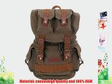 Koolertron Canvas DSLR SLR Camera Shoulder Bag Backpack Rucksack Bag With Waterproof Cover