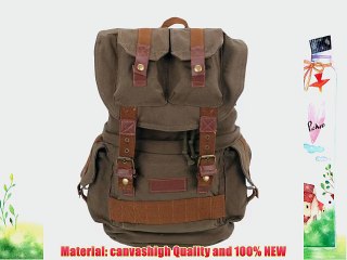 Koolertron Canvas DSLR SLR Camera Shoulder Bag Backpack Rucksack Bag With Waterproof Cover