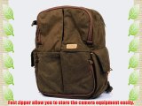 Caden N5 Canvas Retro Digital Camera Rucksack Shoulder Bag Backpack Waterproof Brown for DSLR