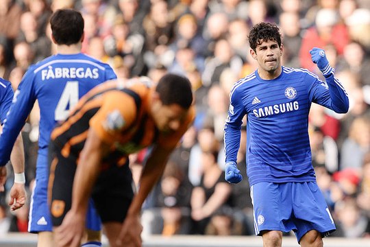 Diego Costa faz bonito gol e ajuda Chelsea a voltar a vencer