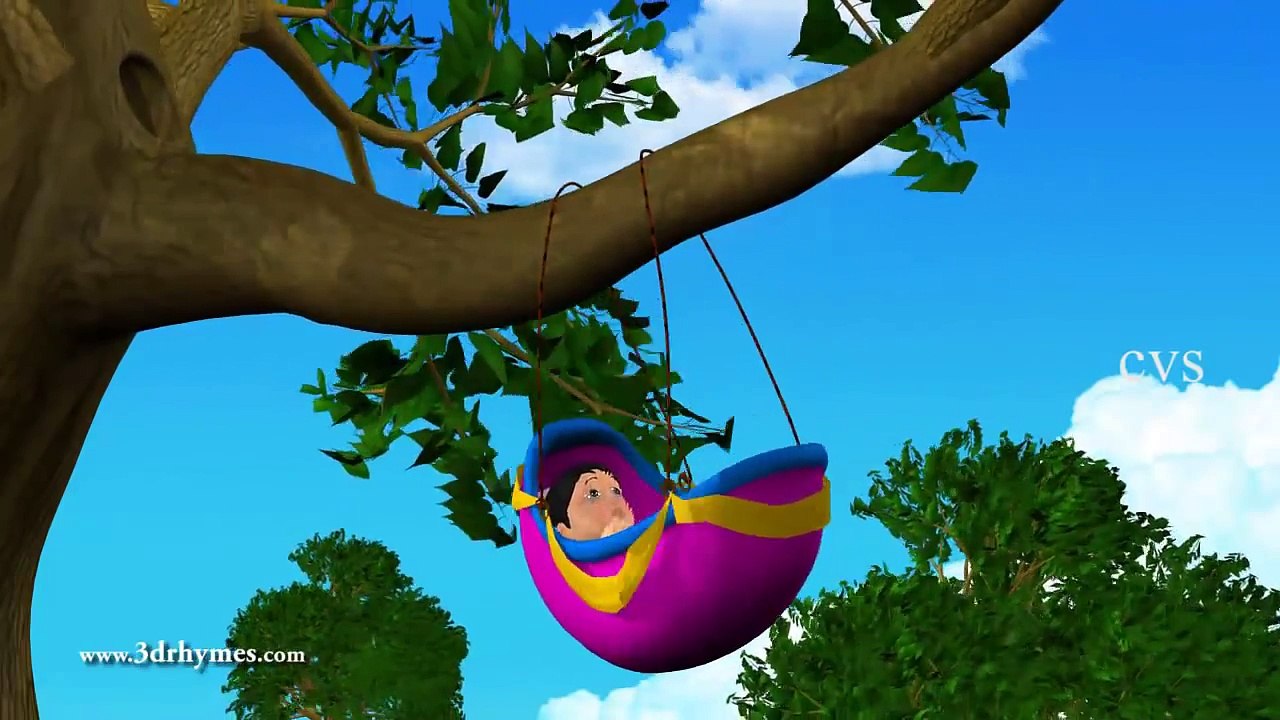 3D Animation Rock-A-Bye Baby English Nursery rhymes for children with lyrics