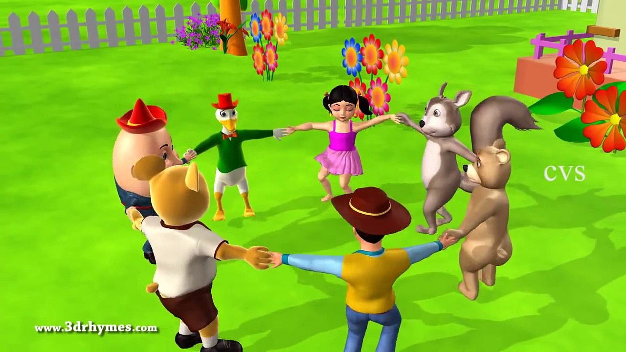 Ringa Ringa Roses - 2 ( Animals ) - 3D Animation English Nursery rhymes For children