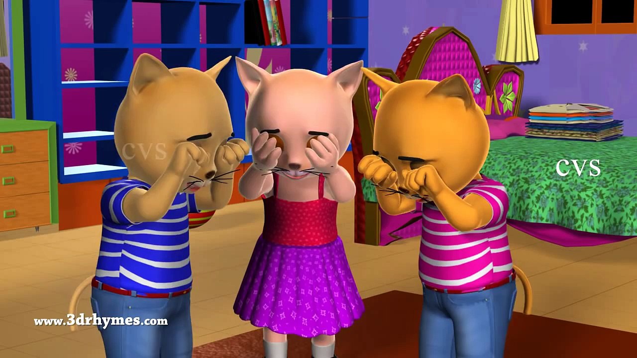 Three Little Kittens and Five Little Kittens Jumping on the Bed - 3D Rhymes and Songs for Children