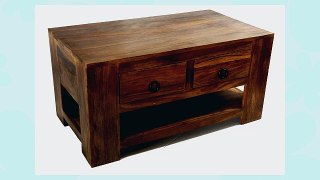 Sheesham Cube 2 Drawer TV Coffee Table