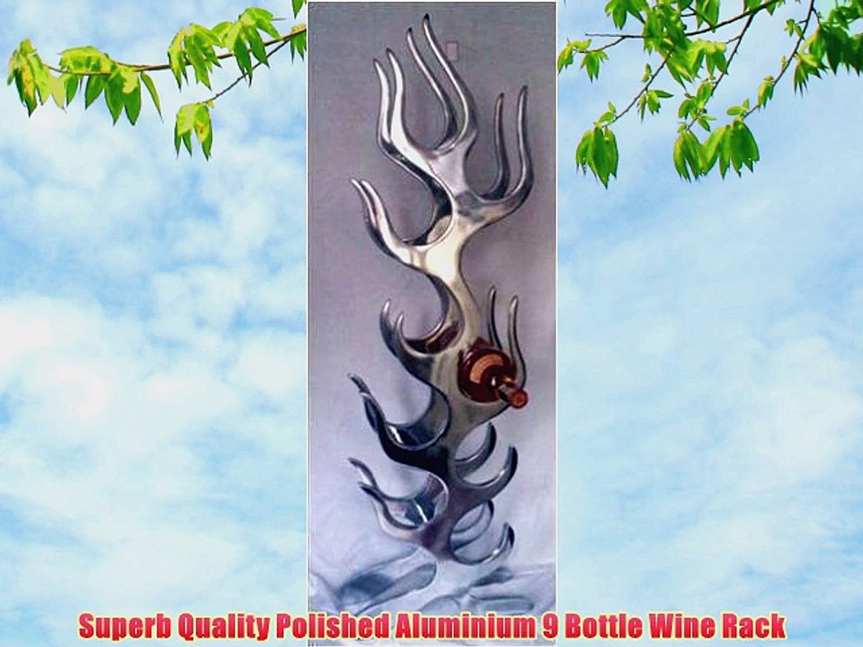 Superb Quality Polished Aluminium 9 Bottle Wine Rack