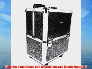 Geko 1-Piece Beautician Makeup Trolley Box Black/ Silver Stars