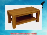 OAKLAND - CHUNKY OAK COFFEE TABLE WITH SHELF / SIDE LAMP TABLE *SOLID WOOD*