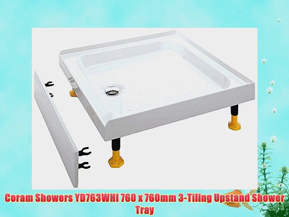 Coram Showers YD763WHI 760 x 760mm 3-Tiling Upstand Shower Tray