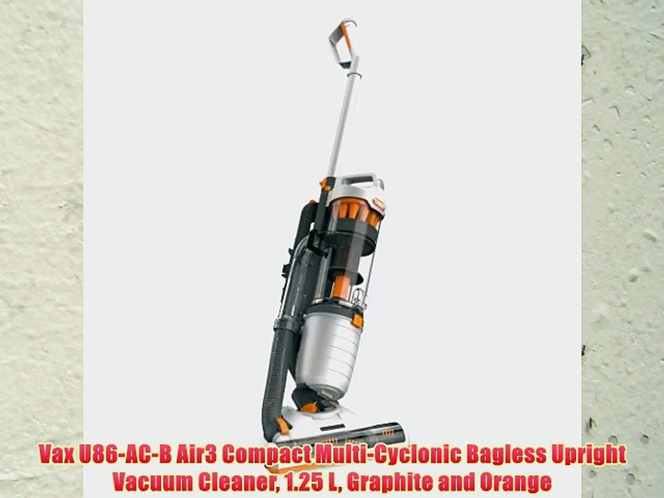 Vax U86-AC-B Air3 Compact Multi-Cyclonic Bagless Upright Vacuum Cleaner 1.25 L Graphite and