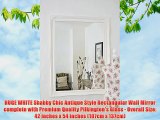 HUGE WHITE Shabby Chic Antique Style Rectangular Wall Mirror complete with Premium Quality