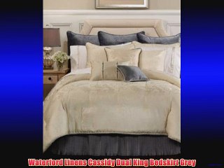 Waterford Linens Cassidy Dual King Bedskirt Grey