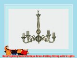 Oaks Lighting Amaro Antique Brass Ceiling Fitting with 5 Lights