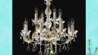 chandelier 12 arms made with SPECTRA? Crystal by SWAROVSKI brass