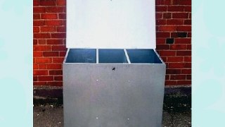 LARGE GALVANISED FEED BIN WITH THREE COMPARMENTS